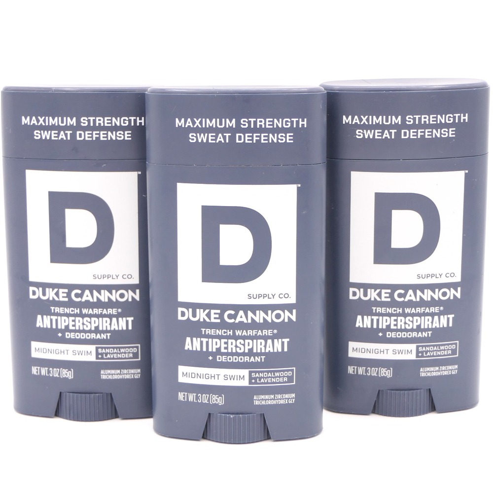 Duke Cannon Trench Warfare Antiperspirant + Deodorant Stick Midnight Swim 3 Pack